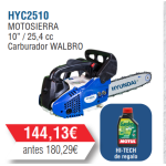 Oferta limite-Motosierra Hyundai para poda + accesorios -HYC2510