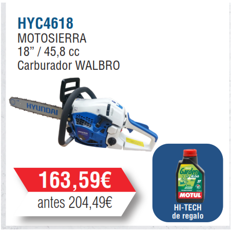 HYC4618 Motosierra Gasolina Hyundai 46 c.c