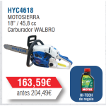 Motosierra Gasolina Hyundai 46 c.c - HYC4618