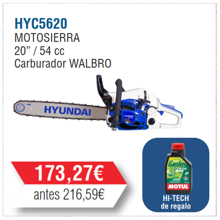 HYC5620 Motosierra Gasolina Hyundai 54 c.c