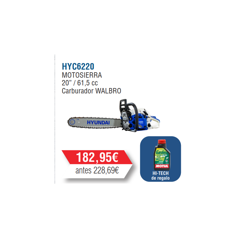 Motosierra Gasolina Hyundai 62 c.c - HYC6220