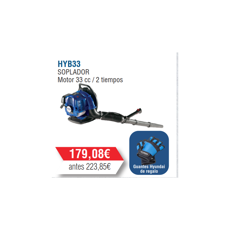 Soplador Gasolina de Mochila Hyundai 33cc - HYB33