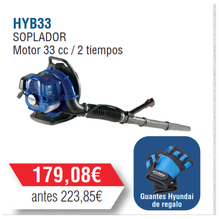 Soplador Gasolina de Mochila Hyundai 33cc - HYB33