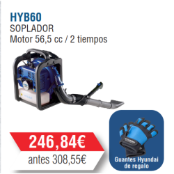 Soplador Gasolina de Mochila Hyundai 56cc - HYB6O
