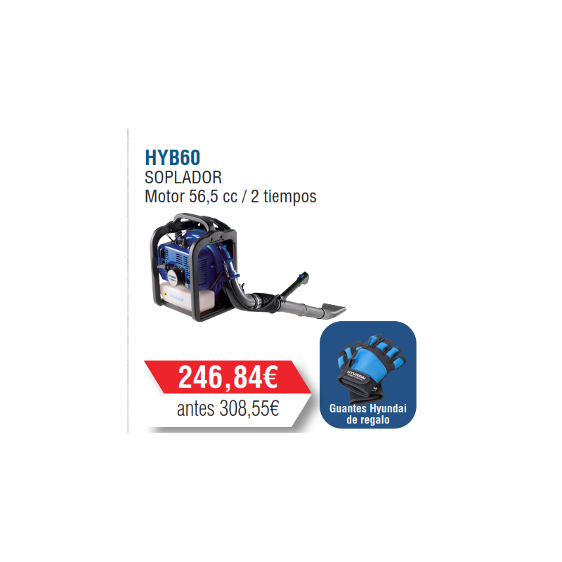 Soplador Gasolina de Mochila Hyundai 56cc - HYB6O