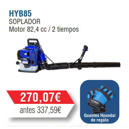 Soplador Gasolina de Mochila Hyundai 82cc - HYB85