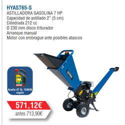 Astilladora de Madera Gasolina Hyundai 7 HP-HYAST65-S