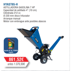 Biotrituradora de Madera A Gasolina Hyundai 7 HP - HYAST65 H