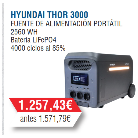 Estación Batería Hyundai 3000W - 5000W - 2560Kh - HY-THOR3000