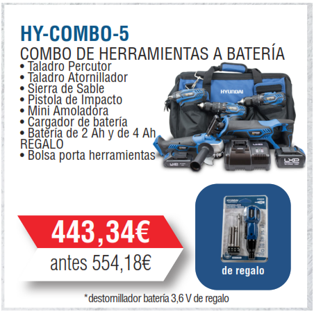 Oferton Maletin Herramientas a Batería Hyundai-HYCOMBO-5