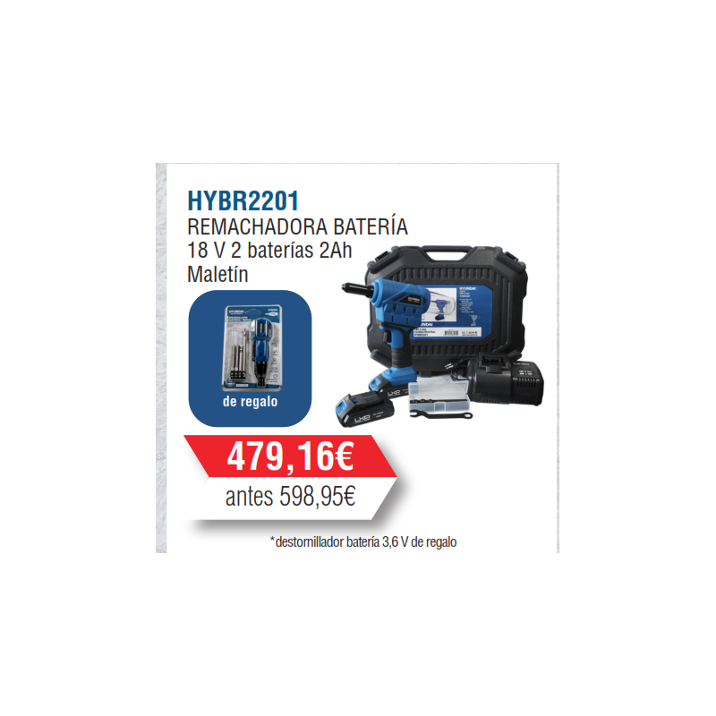 Remachadora a bateria HYBR2201