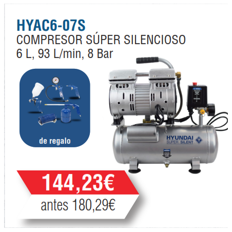 Compresor Silencioso Hyundai 6 Litros-HYAC6-07S -