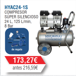Compresor Silencioso Hyundai 24 Litros - HYAC24-1S