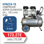 Compresor Silencioso Hyundai 24 Litros - HYAC24-1S