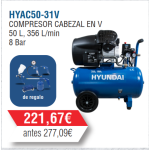 Compresor  Doble Cabezal  Hyundai 50 litros- HYAC50-31V