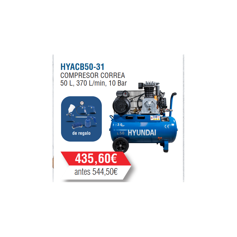Compresor Serie Pro Hyundai Monofásico 50 Litros-HYACB50-31