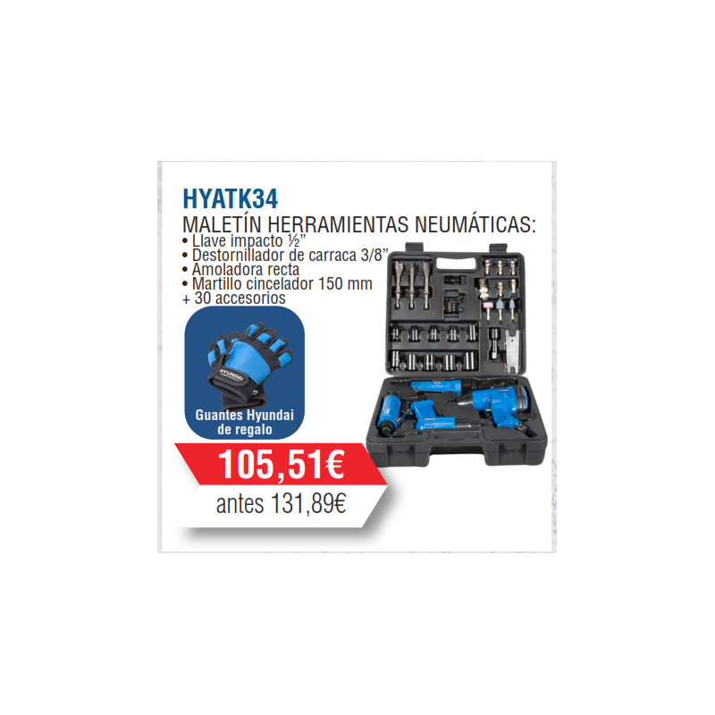 Maletín de Herramienta Neumática Hyundai HYATK34