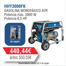 Generador Gasolina Monofásico Hyundai Serie Home-HY3000FK -