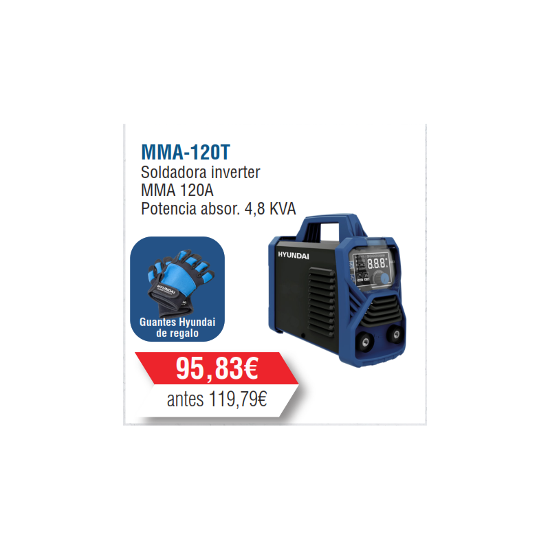 Soldadora Inverter Hyundai 120A- MMA-120 -