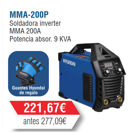 Soldadora Inverter Hyundai 200A  MMA-200P
