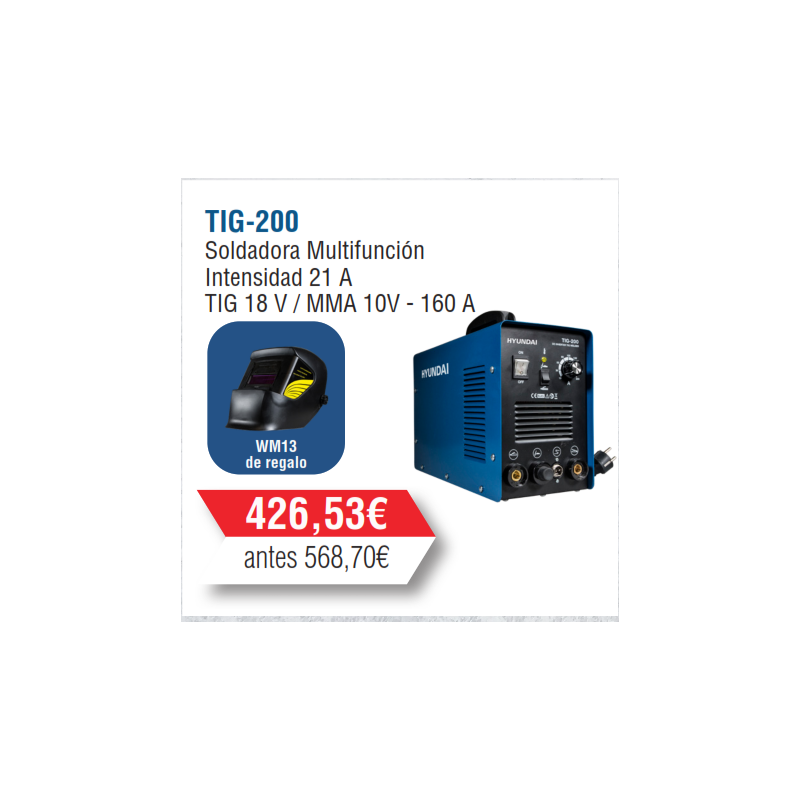 TIG-200 Soldadora Inverter MOSFET HYUNDAI
