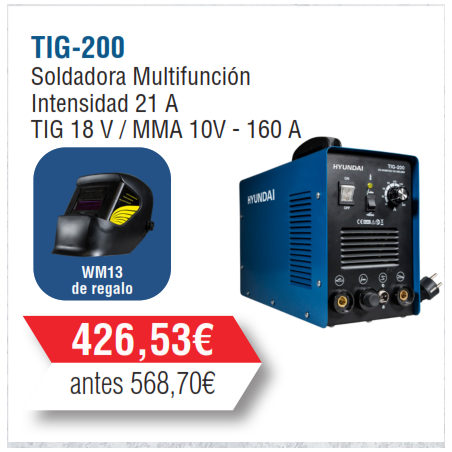 TIG-200 Soldadora Inverter MOSFET HYUNDAI