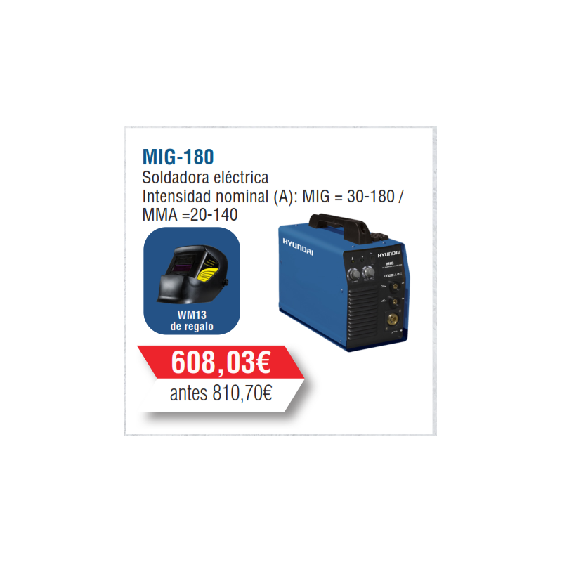 Soldadora Eléctrica MIG 180  HYUNDAI