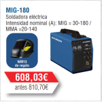 Soldadora Eléctrica MIG 180  HYUNDAI