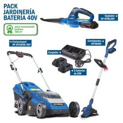 Pack Jardinería Batería 40V Hyundai | Cortacésped + Soplador + Cortabordes