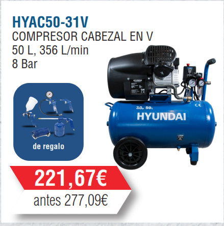 Recambios COMPRESOR HYUNDAI  50 L - 3 HP en V