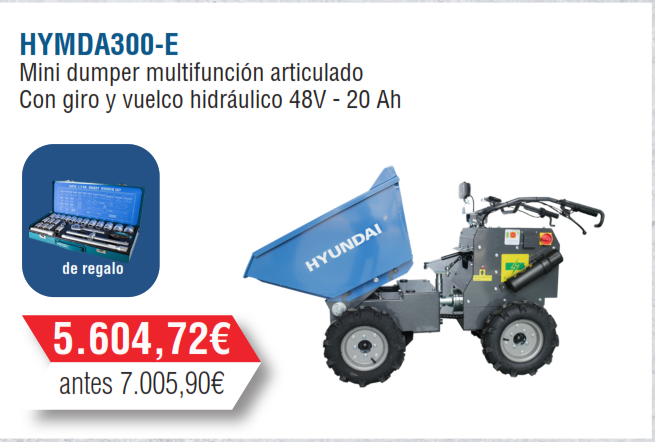 Recambios MINI DUMPER HYUNDAI  MULTIFUNCIÓN 300 Kg a Bateria Articulado